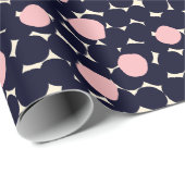 青い及びピンクの大きいドット・パターン ラッピングペーパー (ロールコーナー)