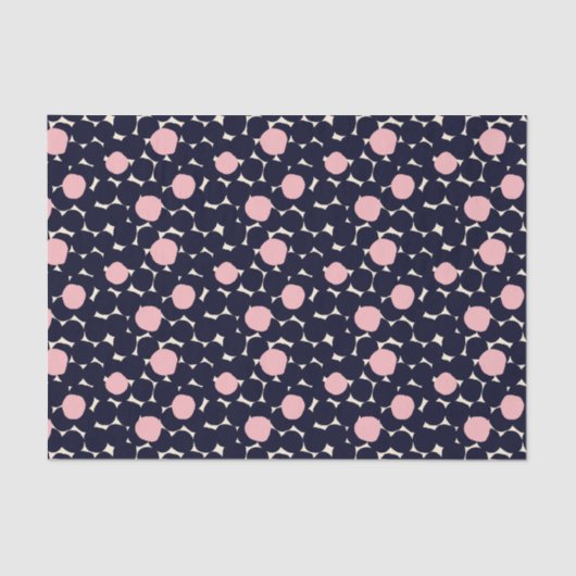 青い及びピンクの大きいドット・パターン 薄葉紙 (正面)