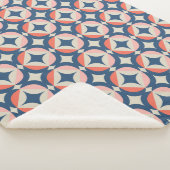 青い及び珊瑚の幾何学的なパターン シェルパブランケット (3/4)