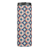 青い及び珊瑚の幾何学的なパターン タンブラー (裏面)