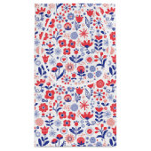 青い及び珊瑚の花パターン スモールペーパーバッグ (裏面)