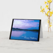 青い反射 カード (黄色い花)