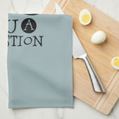 青い口ひげ質問ユーモアお父さんの日 キッチンタオル (四つ折り)