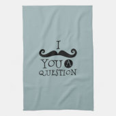 青い口ひげ質問ユーモアお父さんの日 キッチンタオル (縦)