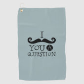 青い口ひげ質問ユーモアお父さんの日 ゴルフタオル (正面)