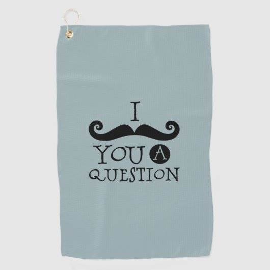 青い口ひげ質問ユーモアお父さんの日 ゴルフタオル (正面)