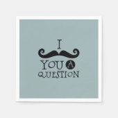 青い口ひげ質問ユーモアお父さんの日 スタンダードカクテルナプキン (正面)