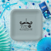 青い口ひげ質問ユーモアお父さんの日 ペーパープレート (パーティー)