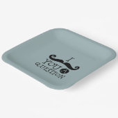 青い口ひげ質問ユーモアお父さんの日 ペーパープレート (傾斜あり)