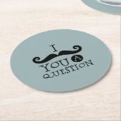 青い口ひげ質問ユーモアお父さんの日 ラウンドペーパーコースター (アングル)