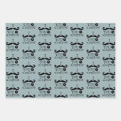 青い口ひげ質問ユーモアお父さんの日 ラッピングペーパーシート (正面)