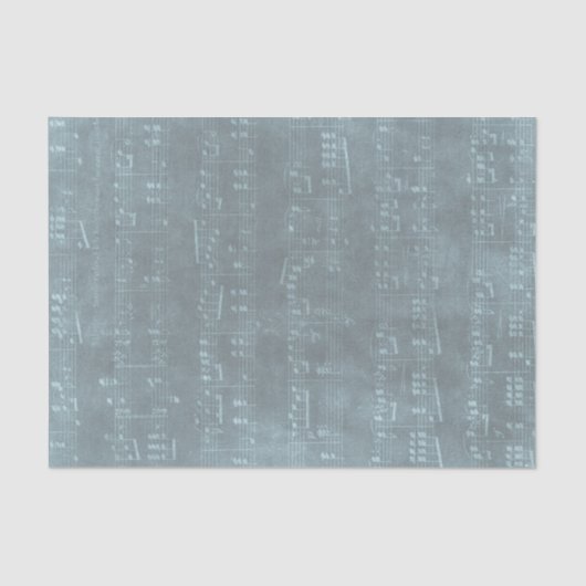 青い古い音楽シートテクスチャ 薄葉紙 (正面)