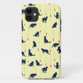 青い可愛い子猫と赤い魚 Case-Mate iPhoneケース (裏面)