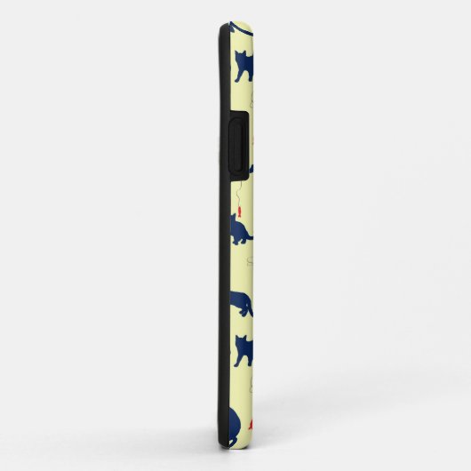 青い可愛い子猫と赤い魚 Case-Mate iPhoneケース (裏面/右)