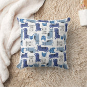 青い可愛い猫たち クッション (ブランケット)