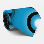 青い同心円軌道リングや輪抽象芸術アート ネクタイ (ロール)