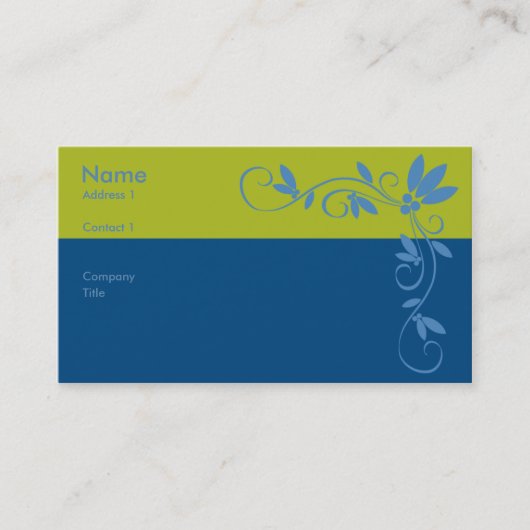 青い名刺との緑 名刺 (正面)