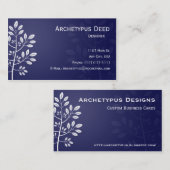 青い名刺の白い枝 名刺 (正面/裏面)