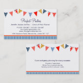 青い名刺を計画するバントのパーティーのイベント 名刺 (正面/裏面)