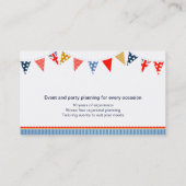 青い名刺を計画するバントのパーティーのイベント 名刺 (裏面)