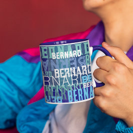 青い名前のマグカップ マグカップ