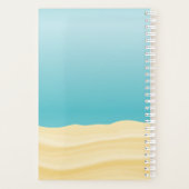 青い名前の白いフランジパニパーソナライズされた花 プランナー手帳 (裏面)