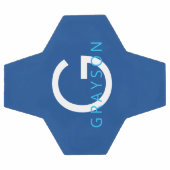 青い名前をカスタムすると文字モノグラム印刷 サッカーボール (フラット)