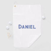 青い名前をカスタムするオン白 ゴルフタオル (インサイチュ)