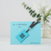 青い名前タグフェア ポストカード (スタンド正面)