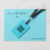 青い名前タグフェア ポストカード (正面)