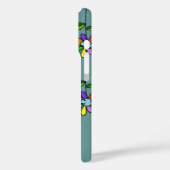 青い名前入りで開花する Case-Mate iPhoneケース (裏面 / 左)