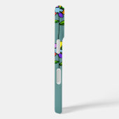 青い名前入りで開花する Case-Mate iPhoneケース (裏面 / 右)
