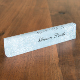 青い名札 デスクネームプレート