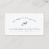 青い名門私立校風のギンガムボーイ赤ちゃんシャワーベビー本 エンクロージャーカード (正面)