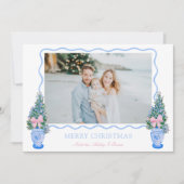 青い名門私立校風の中華料理クリスマスツリー生姜 シーズンカード (正面)