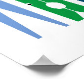 青い名門私立校風の緑の服ピンランドリールームアート ポスター (角)