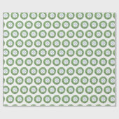 青い名門私立校風の緑モノグラムののボクウッドリース ラッピングペーパー (フラット)