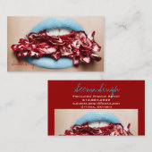 青い唇の化粧の化粧品の芸術家 名刺 (正面/裏面)