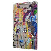 青い唇の落書きを持つ美しい女性 クリップボード (左)