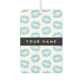 青い唇，キス，口紅，あなたの名前，パーソナライズ カーエアーフレッシュナー (正面)