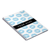 青い唇，キス，口紅，あなたの名前，パーソナライズ ノートブック (右側)