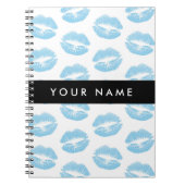 青い唇，キス，口紅，あなたの名前，パーソナライズ ノートブック (正面)