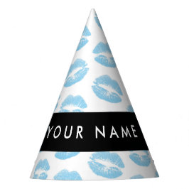 青い唇,キス,口紅,あなたの名前,パーソナライズ パーティーハット