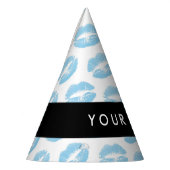 青い唇，キス，口紅，あなたの名前，パーソナライズ パーティーハット (左)