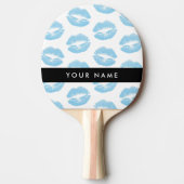青い唇，キス，口紅，あなたの名前，パーソナライズ 卓球ラケット (正面)