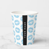 青い唇，キス，口紅，あなたの名前，パーソナライズ 紙コップ (正面)