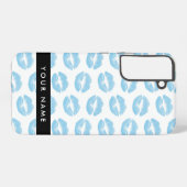 青い唇，キス，口紅，あなたの名前，パーソナライズ SAMSUNG GALAXYケース (裏面横)