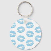 青い唇、唇のパターン、青い口紅、キス キーホルダー (正面)