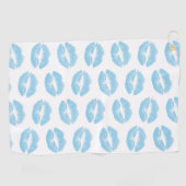 青い唇、唇のパターン、青い口紅、キス ゴルフタオル (横)