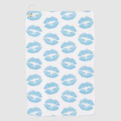 青い唇、唇のパターン、青い口紅、キス ゴルフタオル (正面)